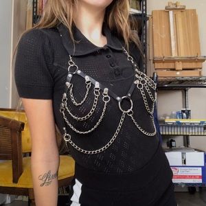 Handmade chain & leather set